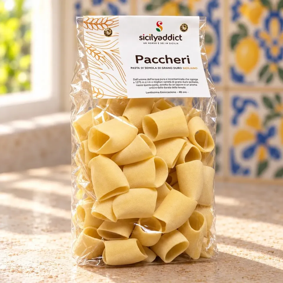 SicilyAddict Paccheri grano siciliano pasta 500g bronzo