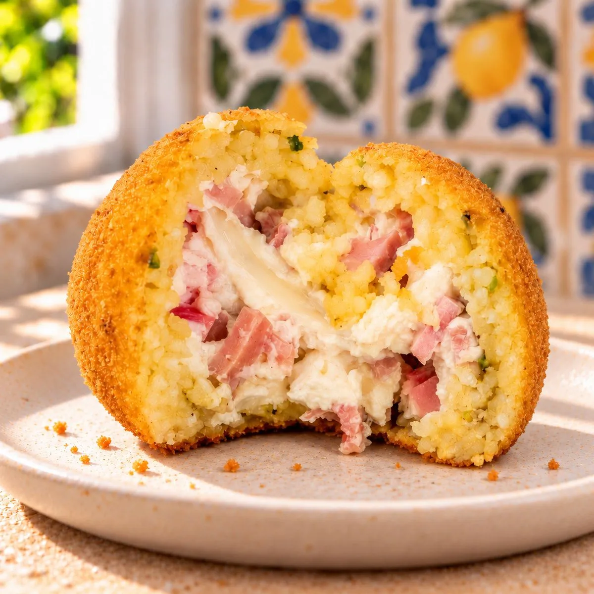 SicilyAddict Arancini al limone con mortadella e formaggio fresco