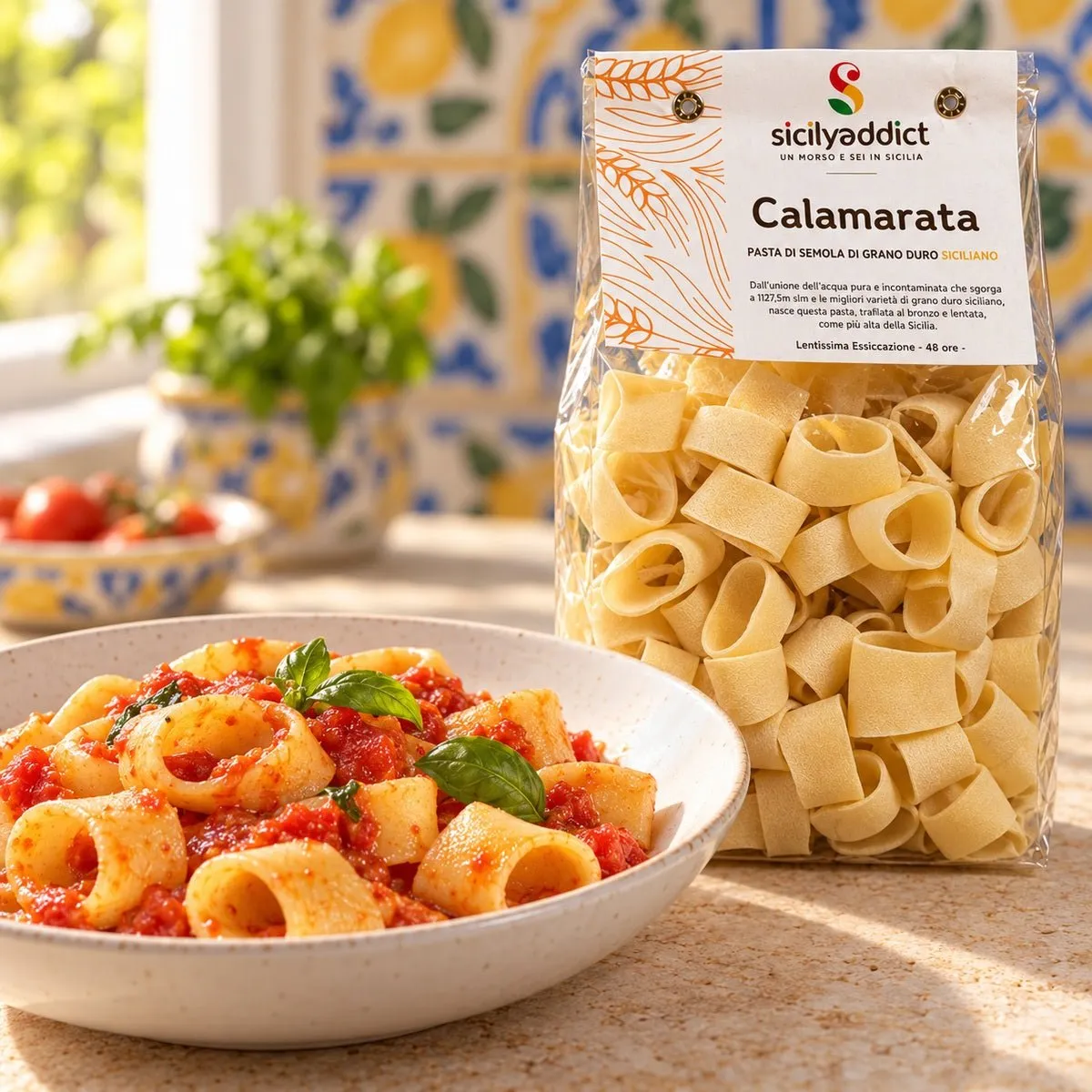 SicilyAddict Calamarata Artigianale pasta 500g grano siciliano