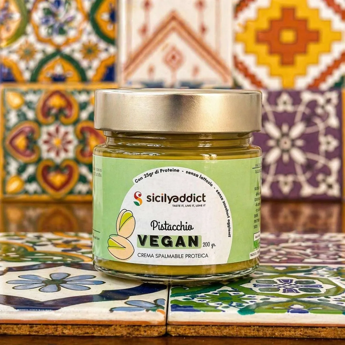 SicilyAddict Crema Pistacchio Vegan Proteica 200g Senza Zucchero