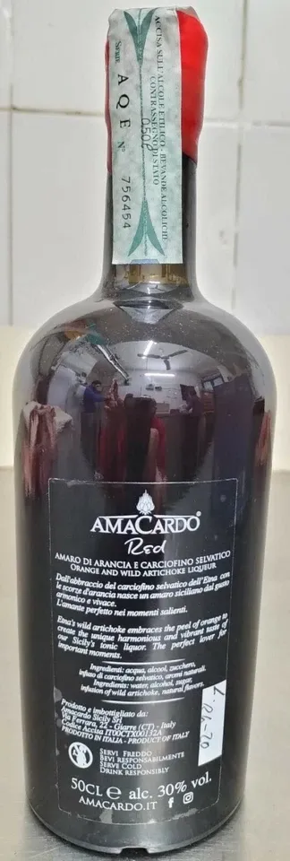 Sicilia che Gusto Amacardo Red Amaro 50 cl arancia e carciofo