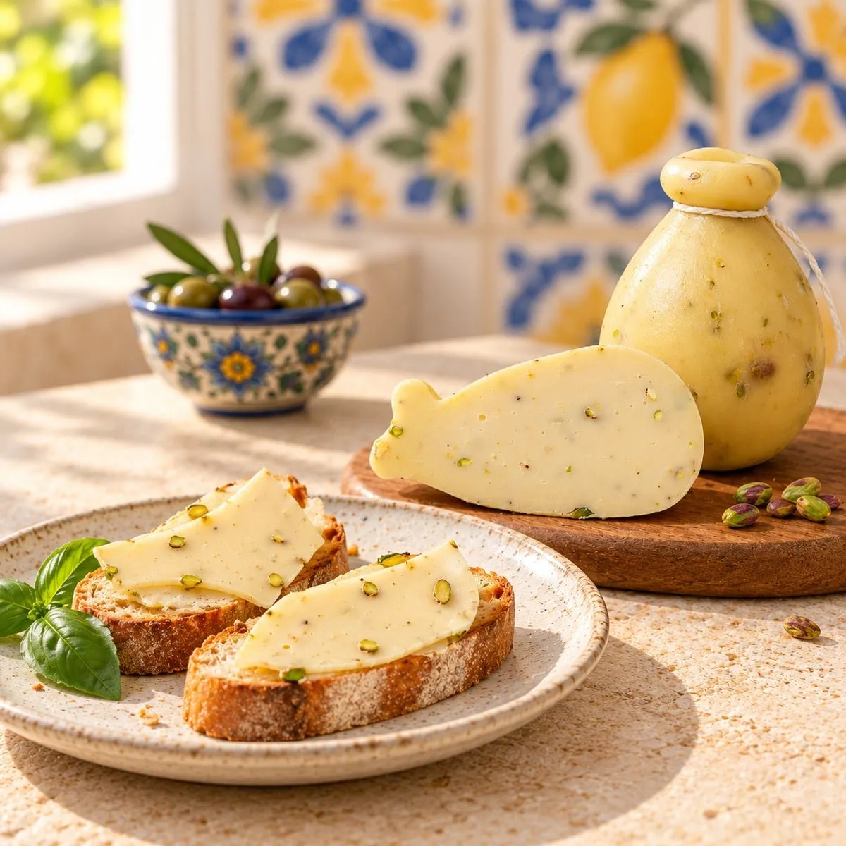 SicilyAddict Provola al Pistacchio Formaggio pasta tenera