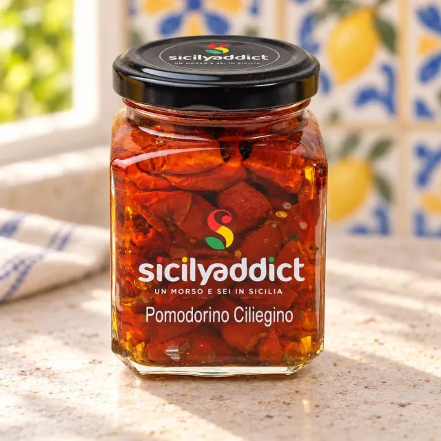 SicilyAddict Pomodorino Ciliegino Sottolio 180g Intero
