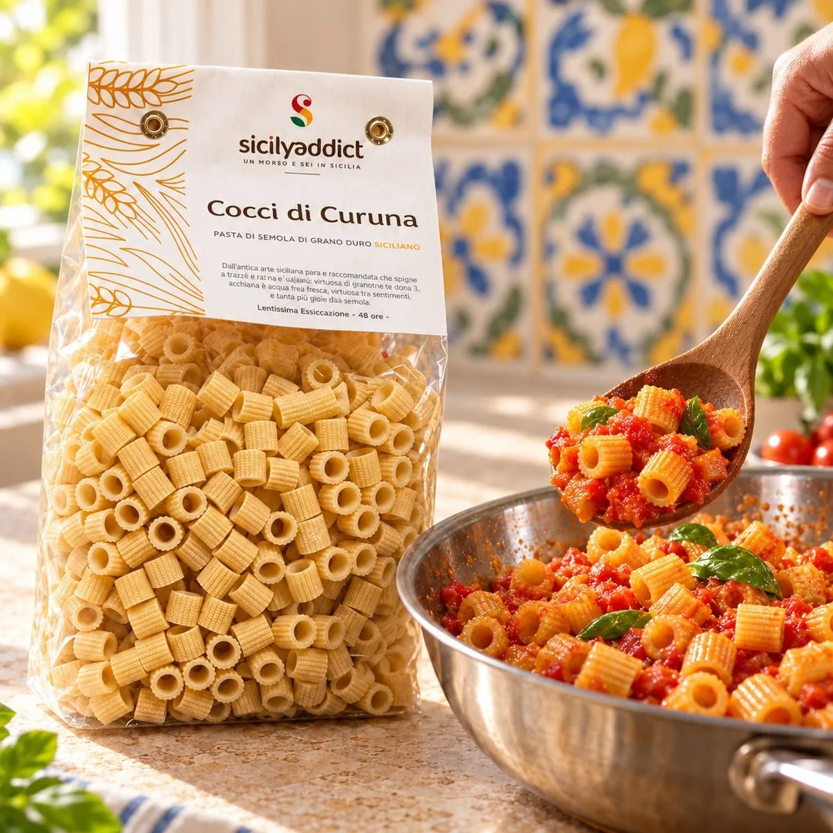 SicilyAddict Cocci di Curuna Pasta Grano Siciliano 500g Trafilata Bronzo