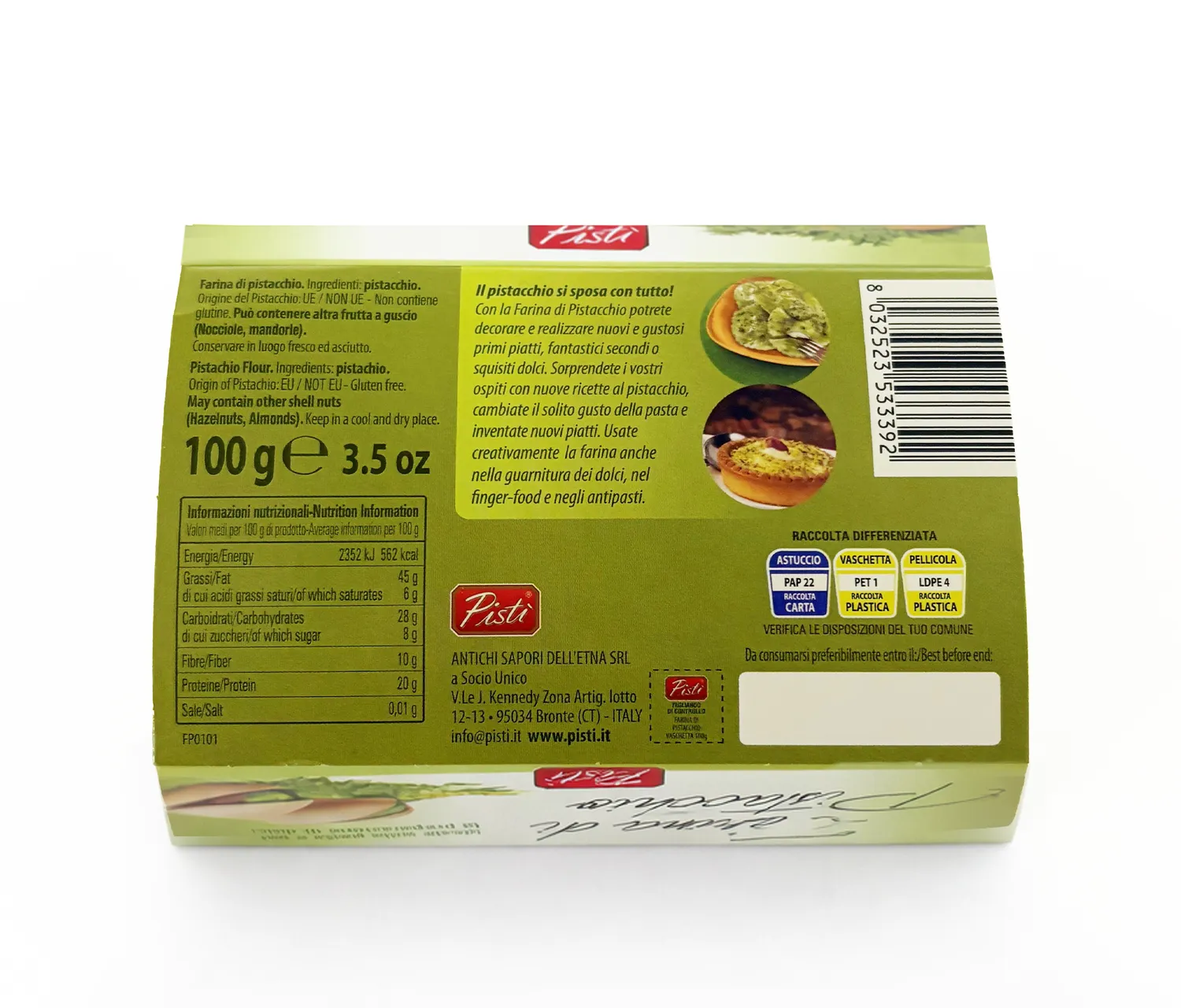 Antichi Sapori dell'Etna Farina di Pistacchio versatile dolci forno
