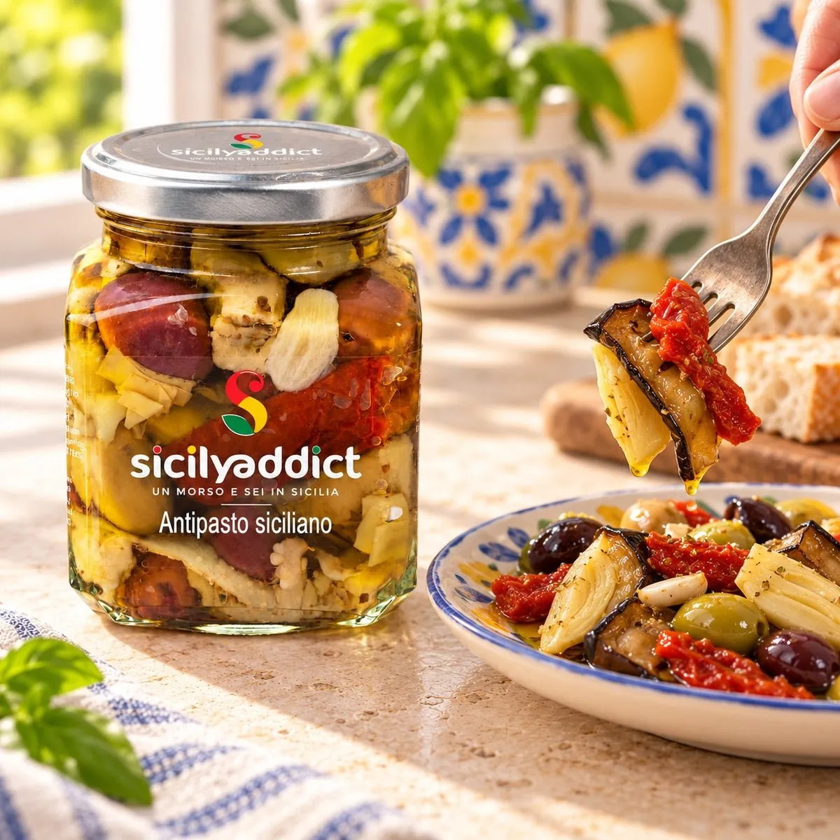 SicilyAddict Antipasto di melanzane siciliana sottolio 280g