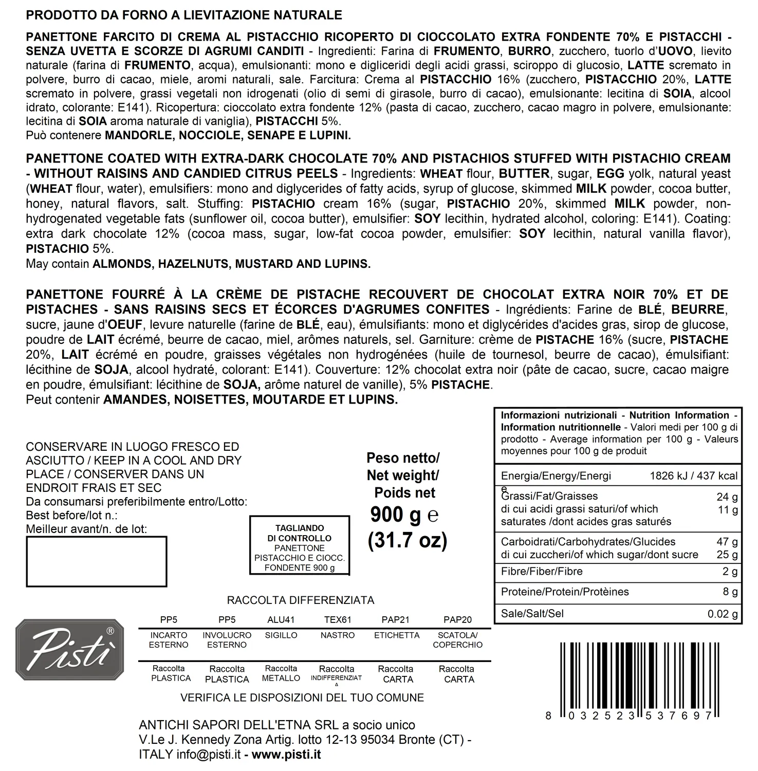 Antichi Sapori dell'Etna Special Edition Panettone
