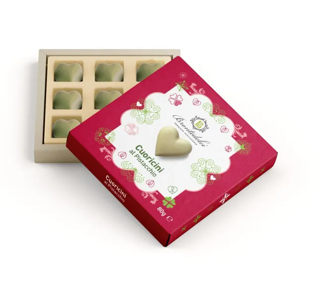 Bronte Dolci Cuoricini al Pistacchio 80 g 8 Pezzi Crema