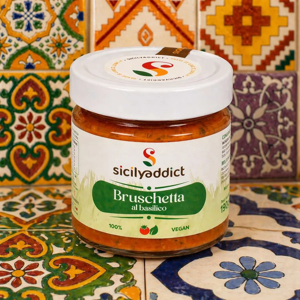 SicilyAddict Bruschetta pomodoro basilico crema 190g