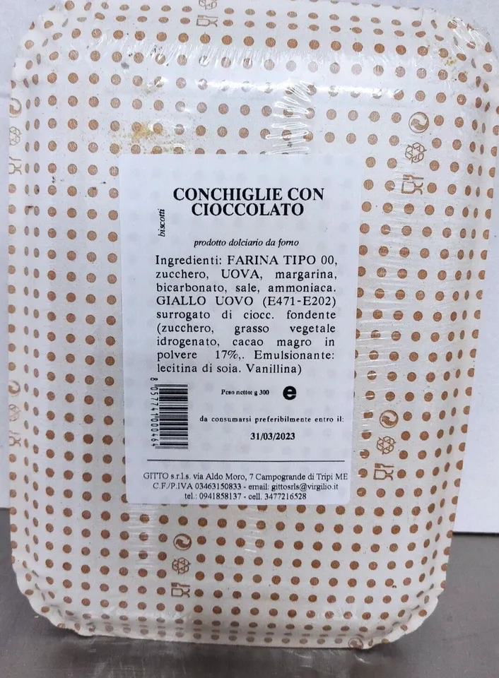 Sicilia che Gusto Conchiglie Cioccolato Biscotti 300g