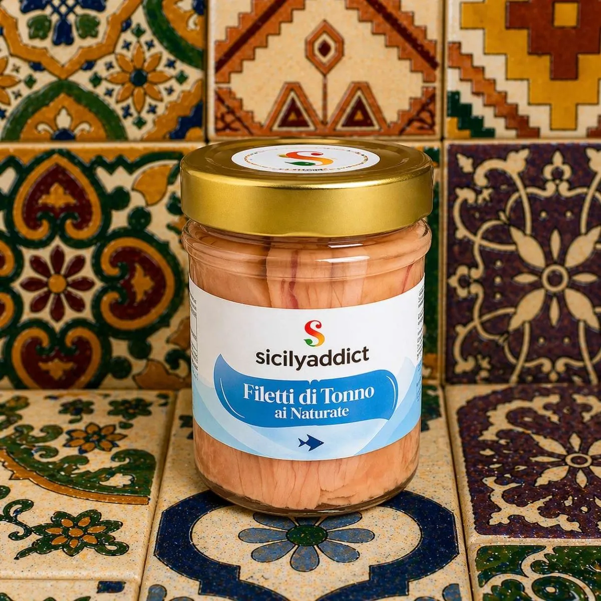 SicilyAddict Filetti di Tonno al Naturale 200g Pinna Gialla