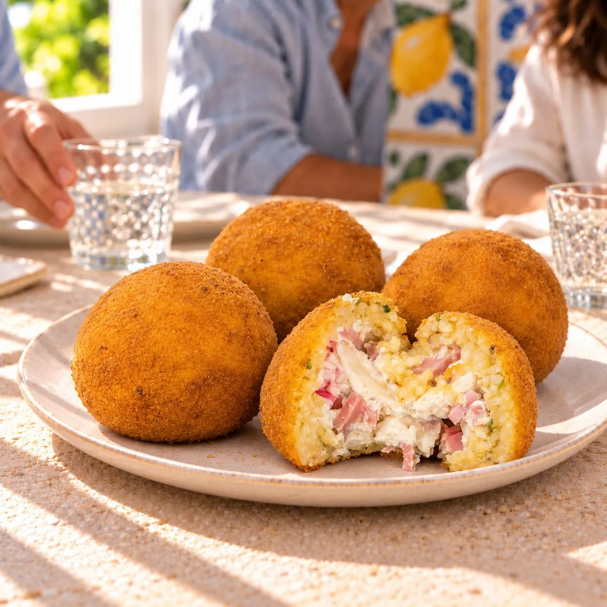 SicilyAddict Arancini al limone con mortadella e formaggio fresco
