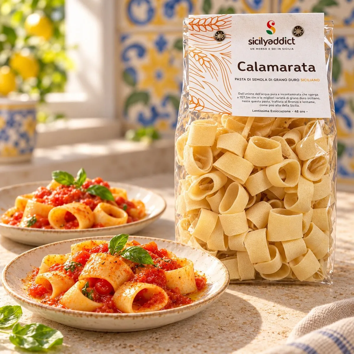 SicilyAddict Calamarata Artigianale pasta 500g grano siciliano