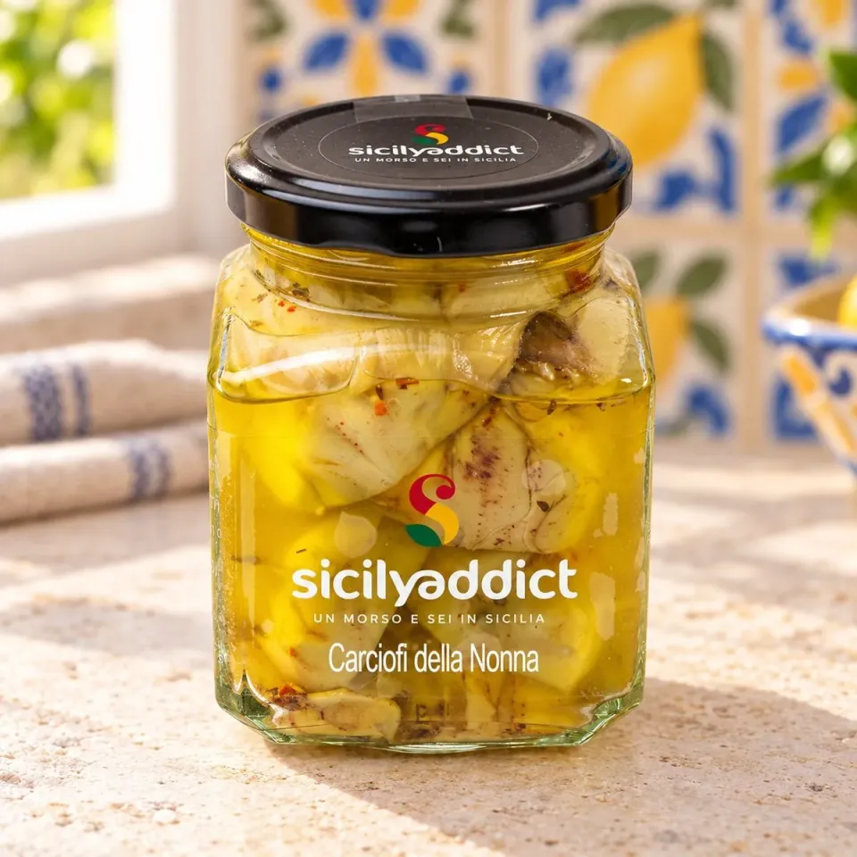 SicilyAddict Carciofi sott'olio 280g con aglio e peperoncino