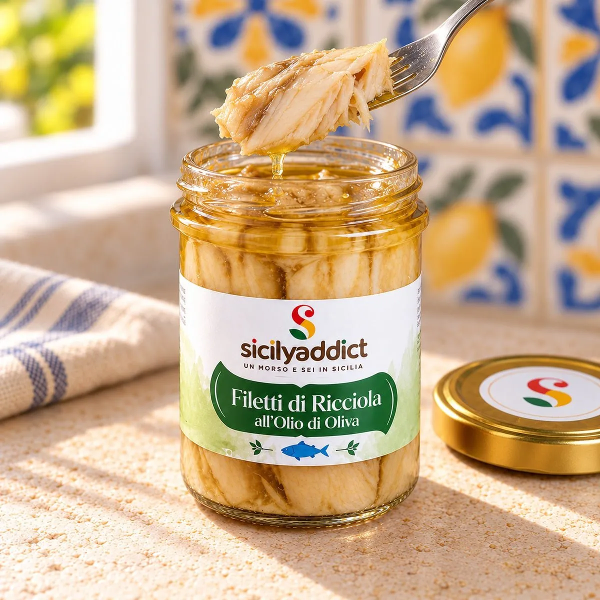SicilyAddict Filetti Ricciola Olio Oliva 200g Artigianali