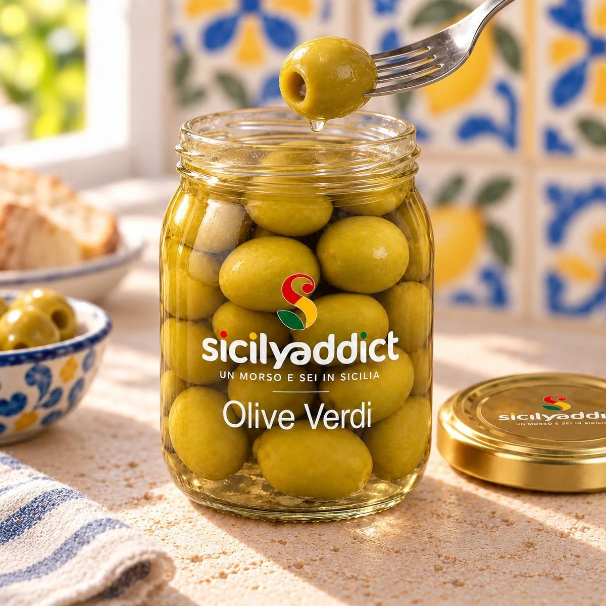 SicilyAddict Olive verdi da cocktail in salamoia 340g