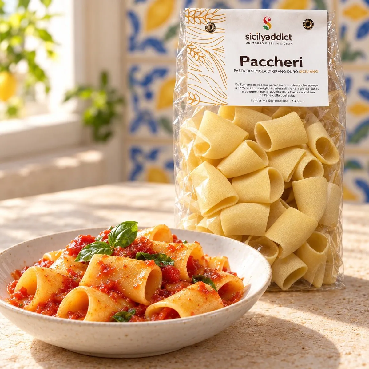 SicilyAddict Paccheri grano siciliano pasta 500g bronzo