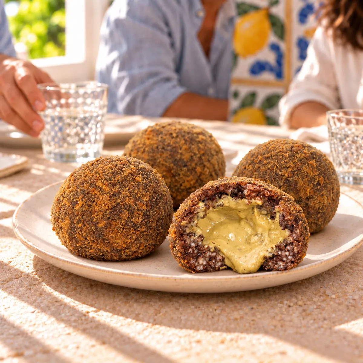 SicilyAddict Arancini dolci al cioccolato e pistacchio fritti