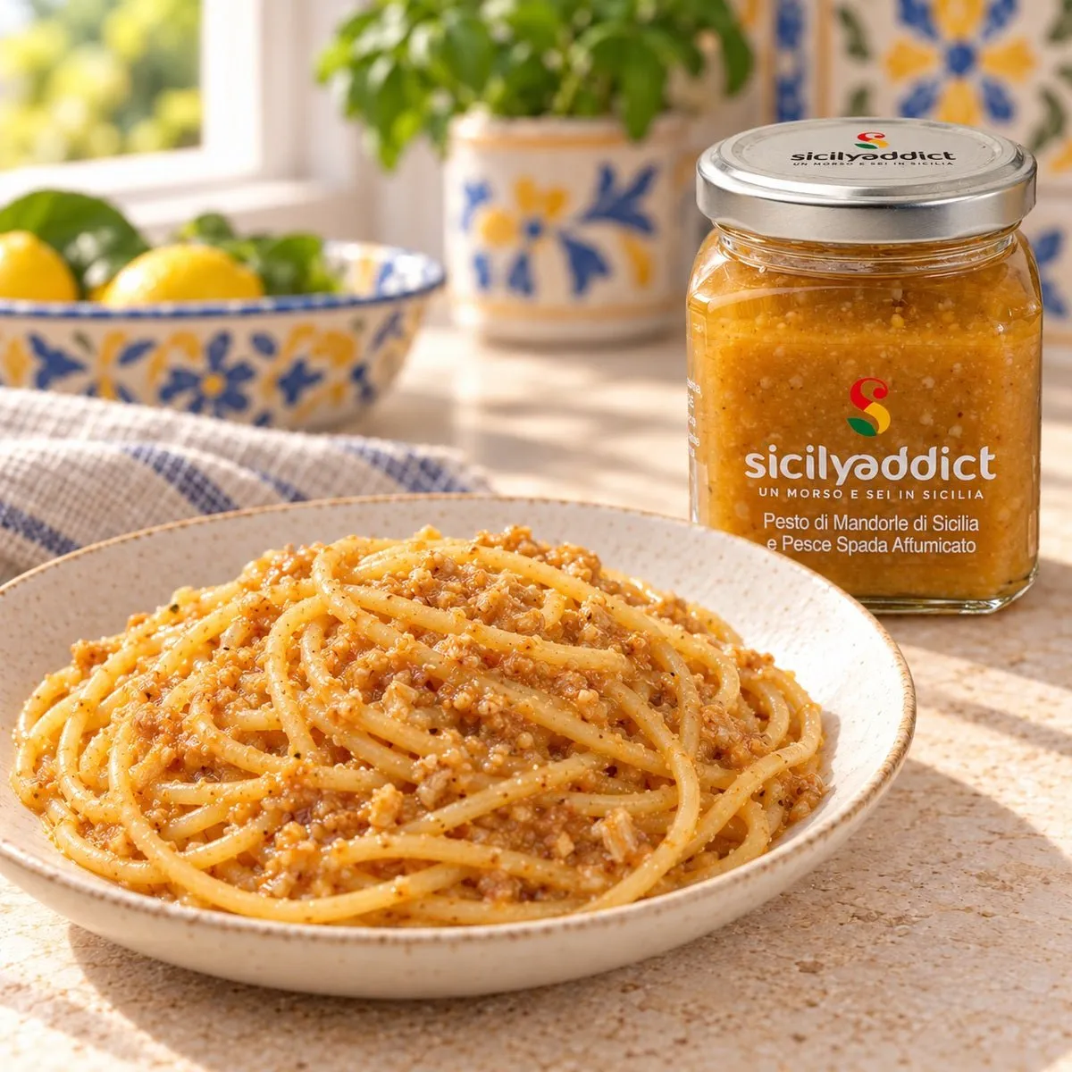 SicilyAddict Pesto Mandorle Pesce Spada 180g Cremoso