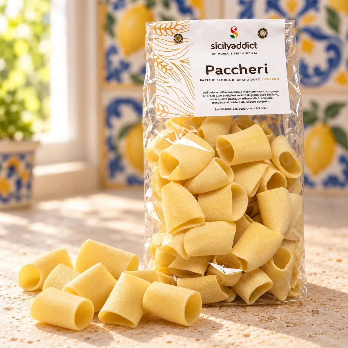 SicilyAddict Paccheri grano siciliano pasta 500g bronzo
