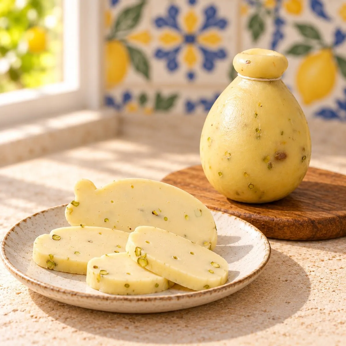 SicilyAddict Provola al Pistacchio Formaggio pasta tenera