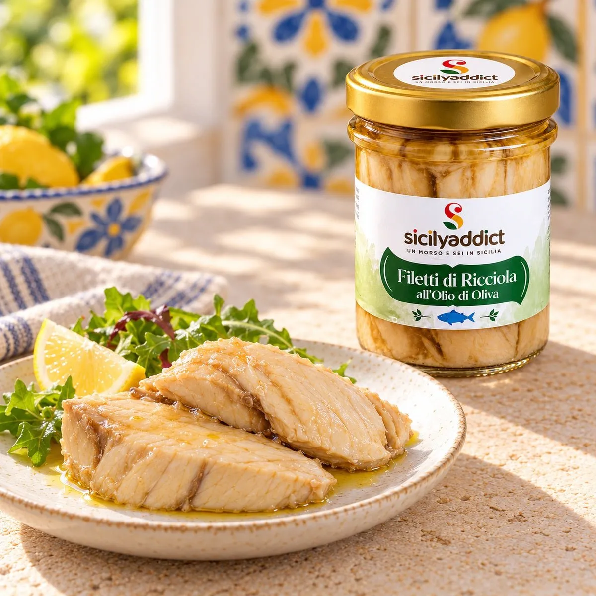 SicilyAddict Filetti Ricciola Olio Oliva 200g Artigianali