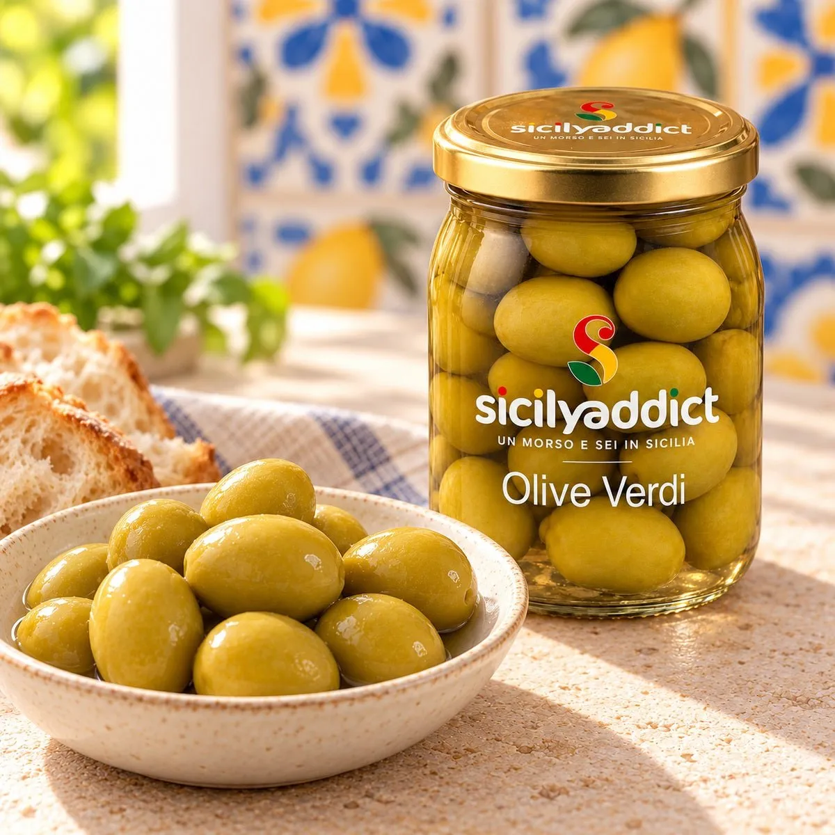SicilyAddict Olive verdi da cocktail in salamoia 340g