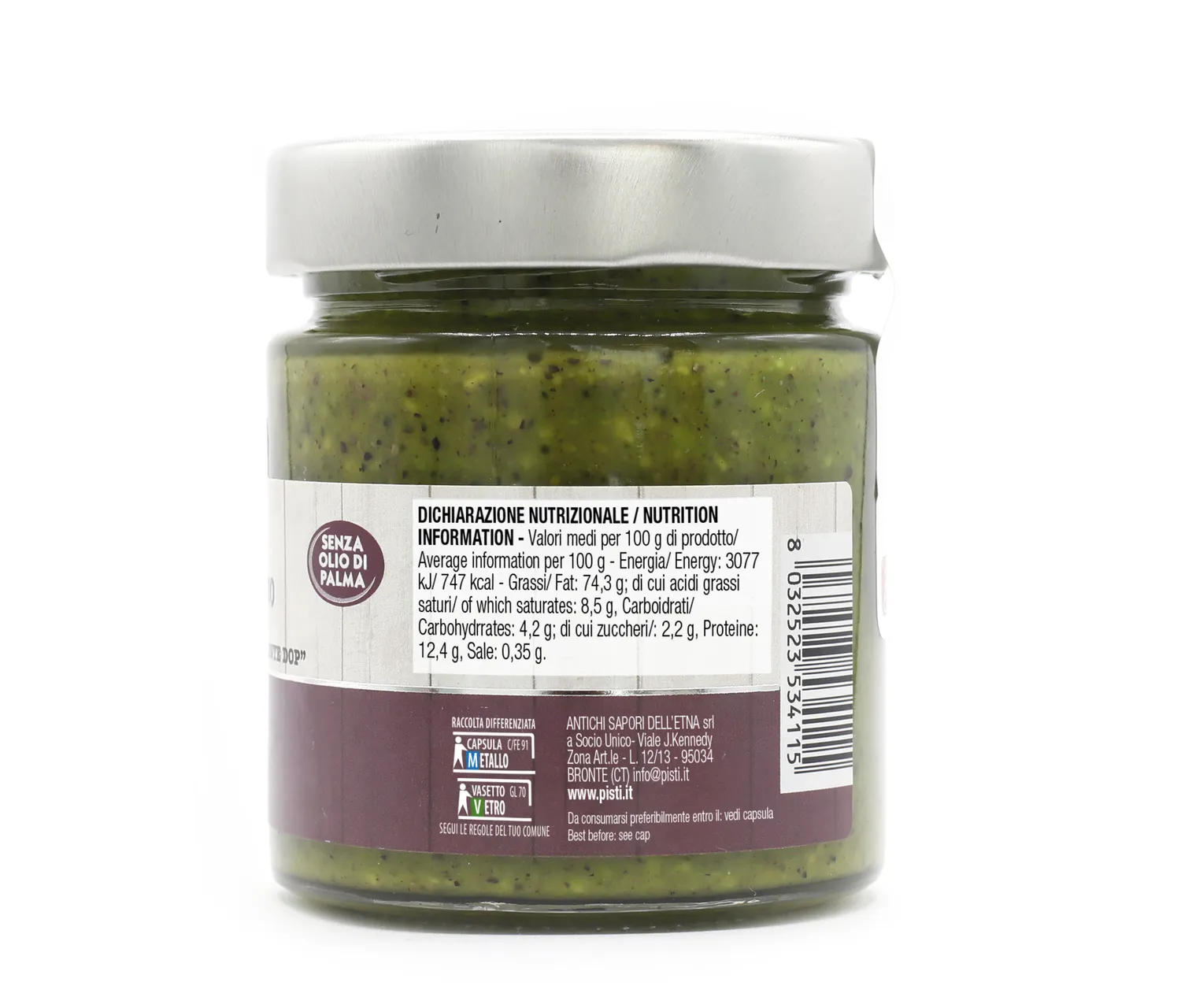 Antichi Sapori dell'Etna Pesto di Pistacchio con Pistacchio Verde di Bronte DOP