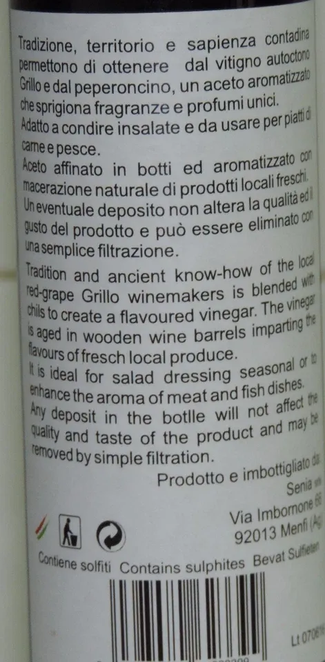 Sicilia che Gusto Grillo Aceto Aromatizzato 25 cl