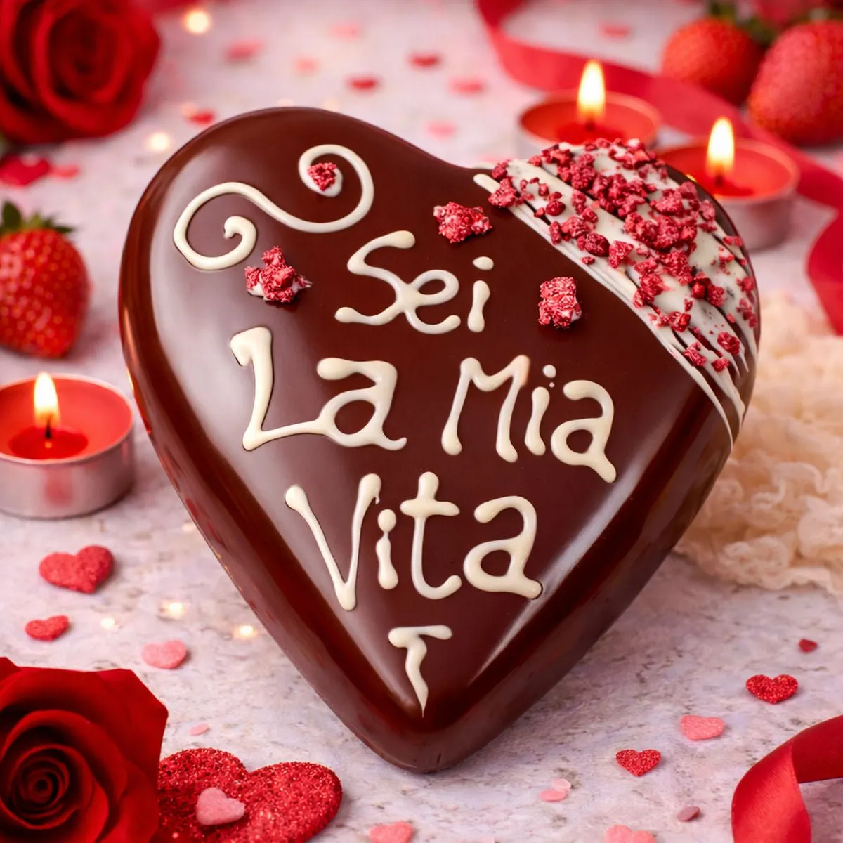 SicilyAddict Cuore di cioccolato con sac à poche