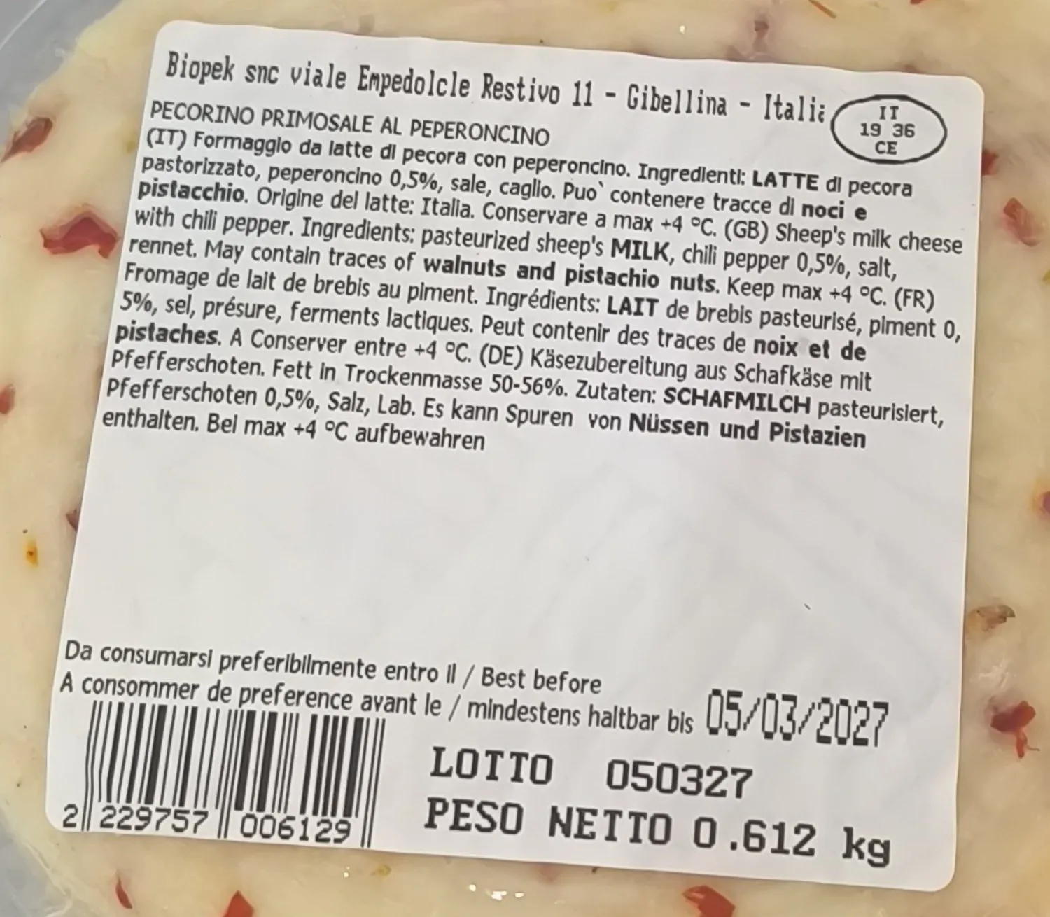 Biopek Primo Sale Formaggio Fresco
